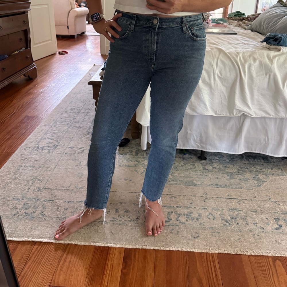 Agolde Blue Ankle Cropped Jeans